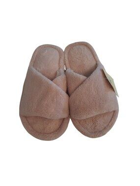 Cabernet Womens Slippers S 5-6 Pink Plush Memory Foam Cozy Spa NWT Comfort